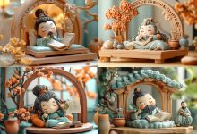 Midjourney提示词示例(传统泥塑作品/云计算图标)-OFAI九邻人工智能研究院